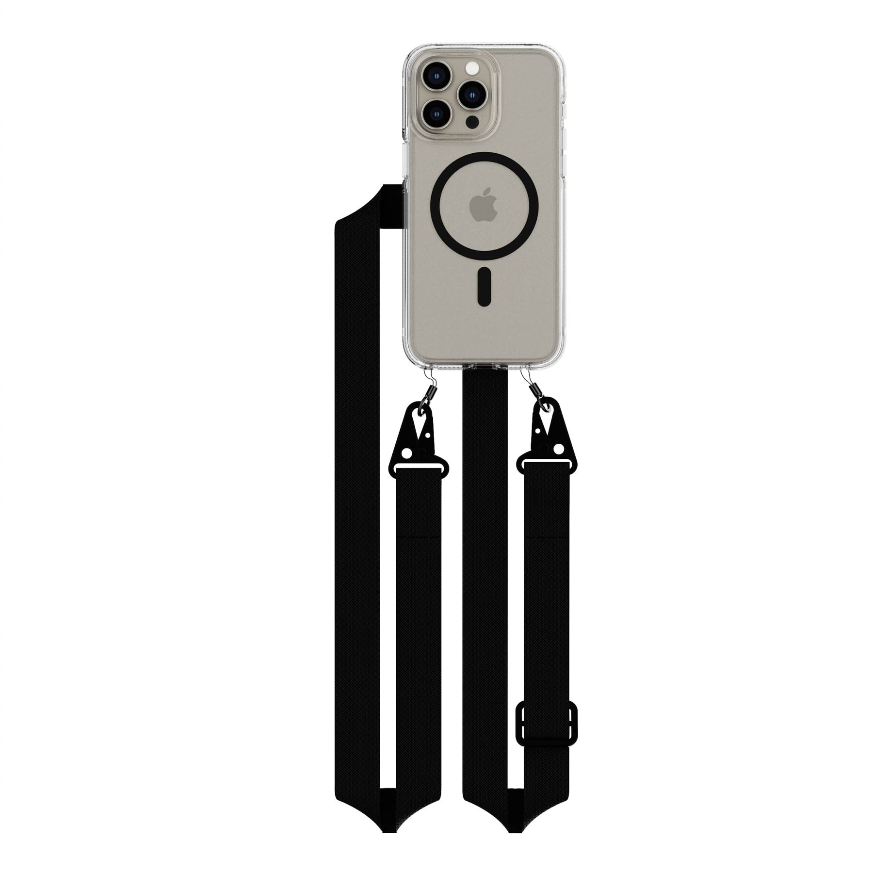 FlexQuartz - Apple iPhone 15 Pro Max Case MagSafe Compatible with Cross-Body - Black