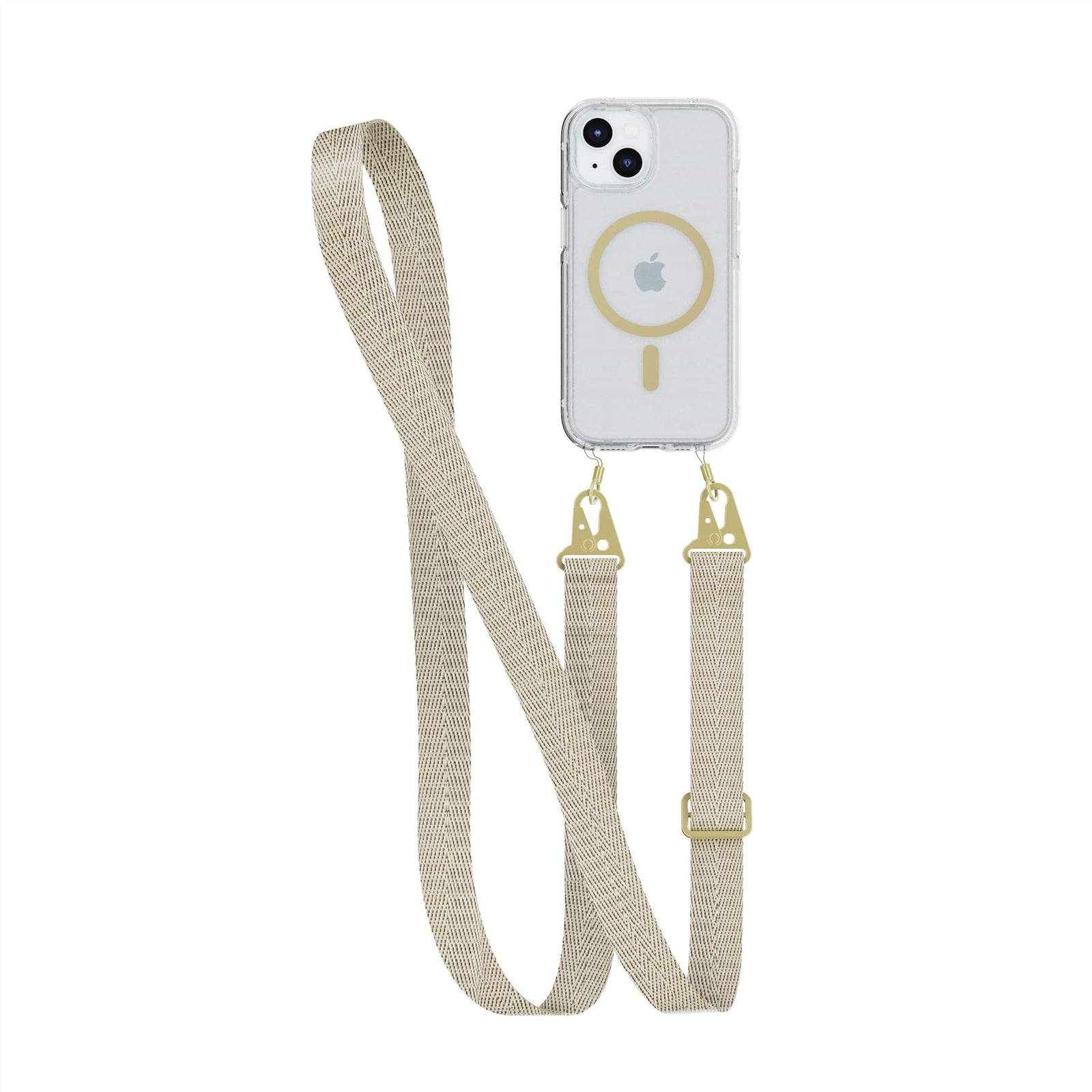 FlexQuartz - Apple iPhone 16e/15 Case MagSafe Compatible with Cross-Body - Gold