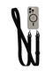 FlexQuartz - Apple iPhone 15 Pro Case MagSafe Compatible with Cross-Body - Black