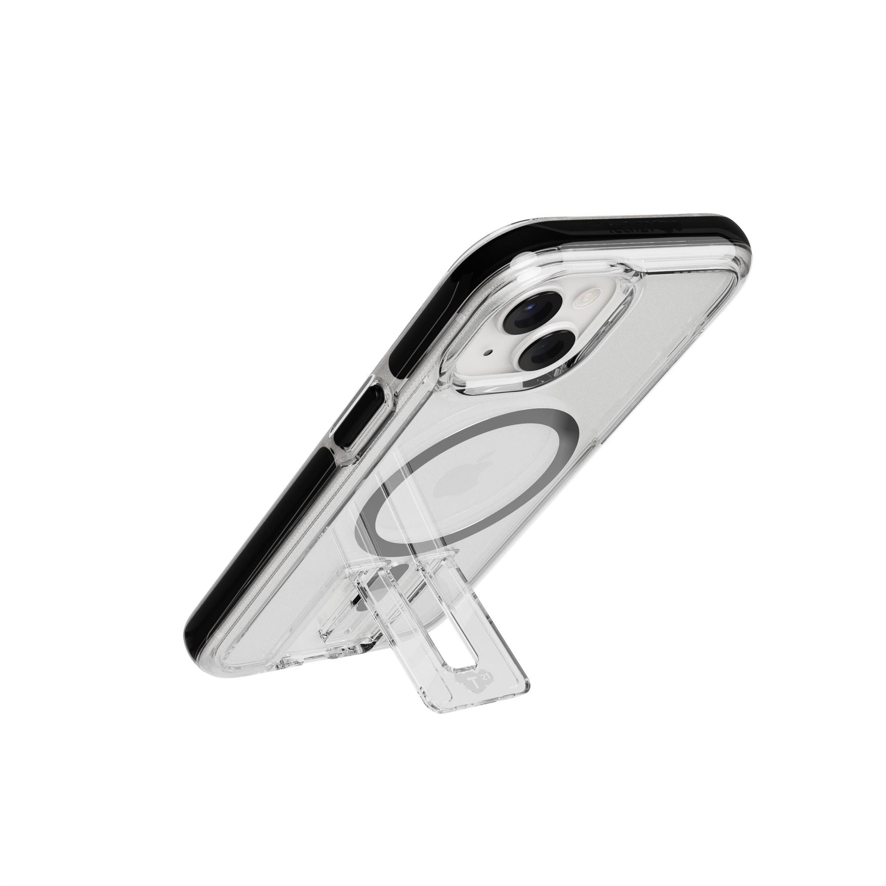 EvoCrystal Kick - Apple iPhone 16e/15 Case MagSafe Compatible - Clear Black