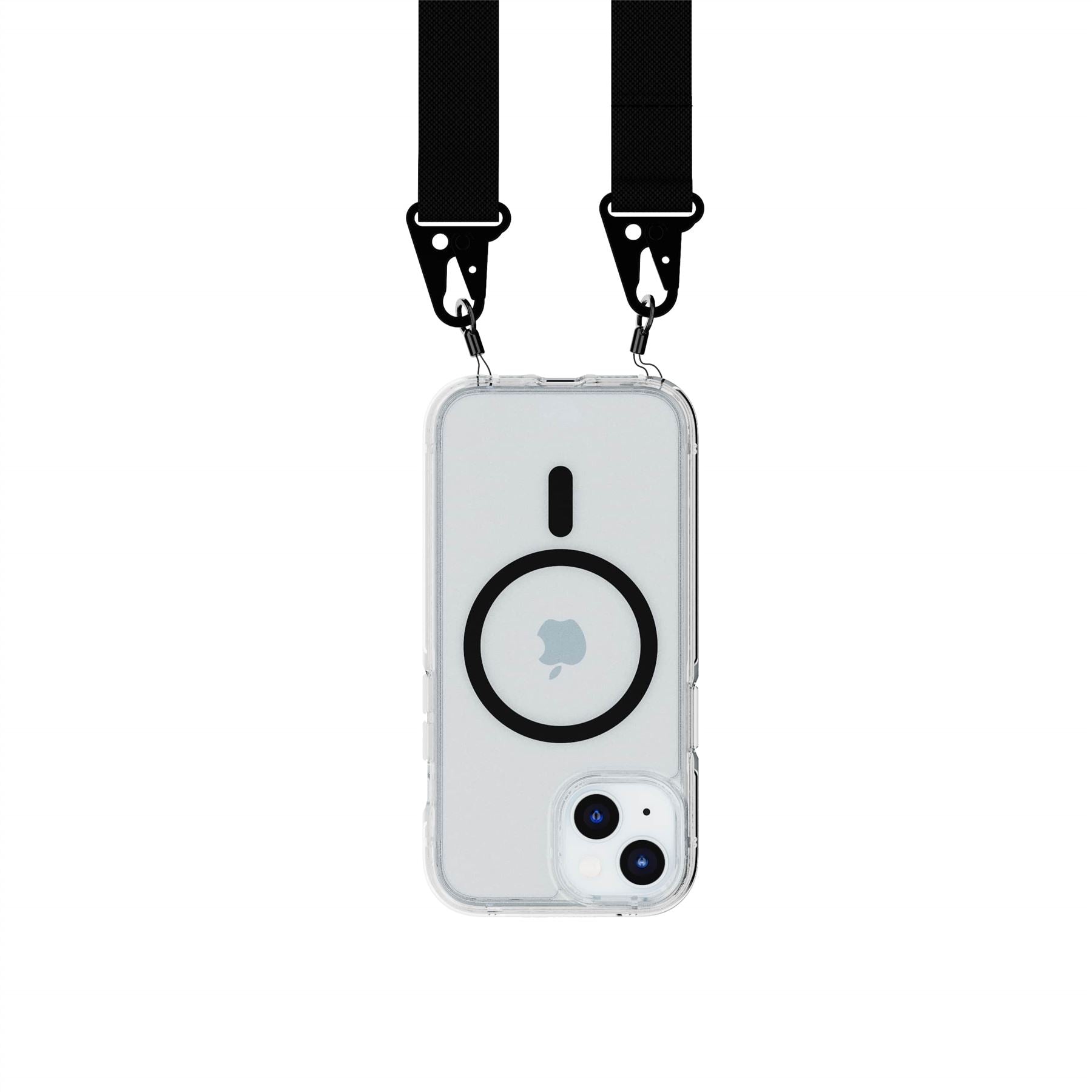 FlexQuartz - Apple iPhone 16e/15 Case MagSafe Compatible with Cross-Body - Black