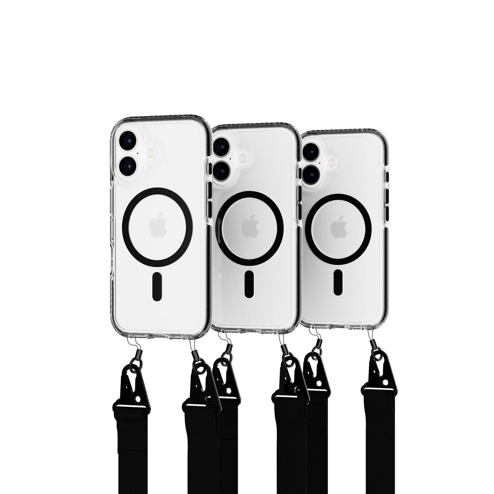 EvoCrystal - Apple iPhone 16 Case with Cross-Body - Black