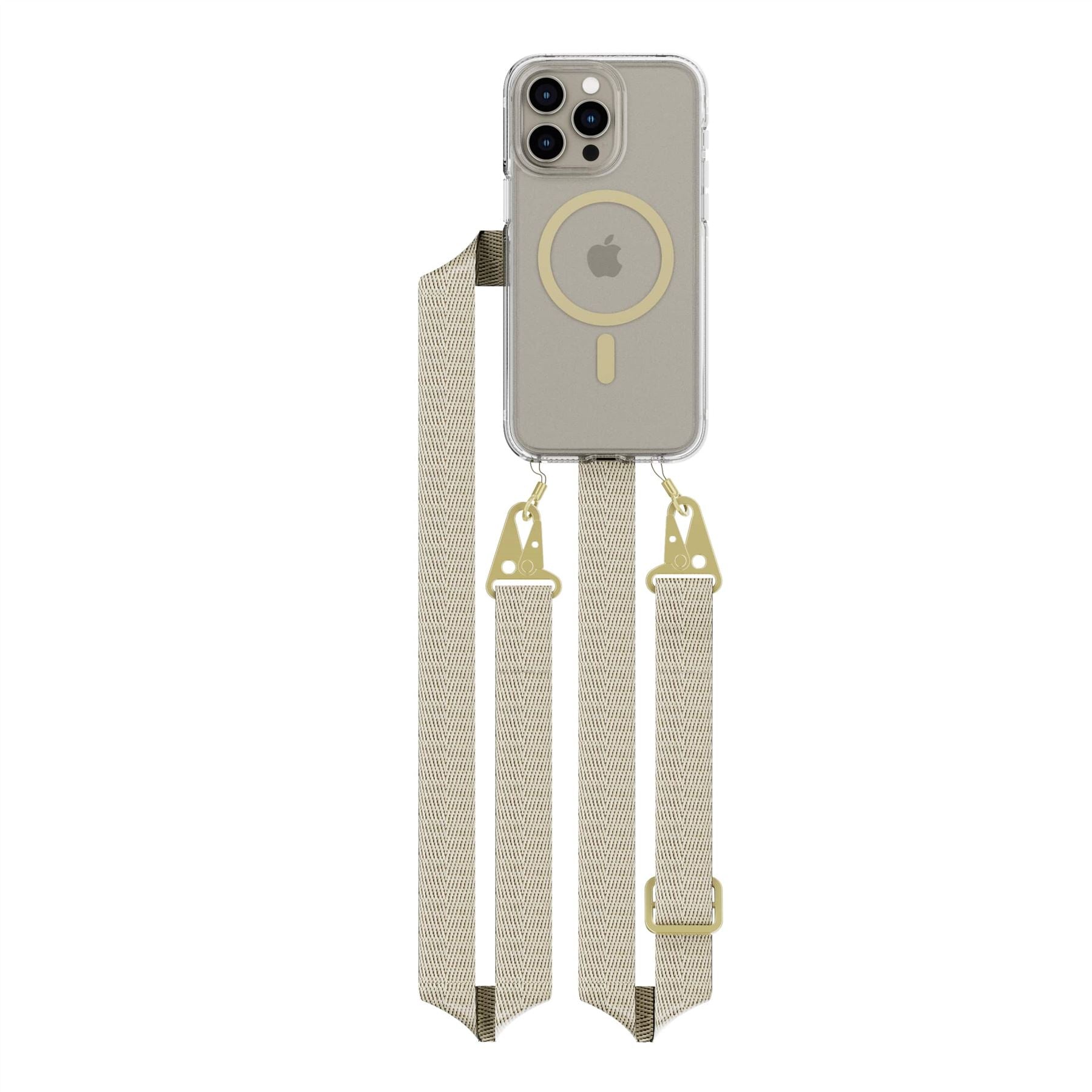 FlexQuartz - Apple iPhone 15 Pro Max Case MagSafe Compatible with Cross-Body - Gold