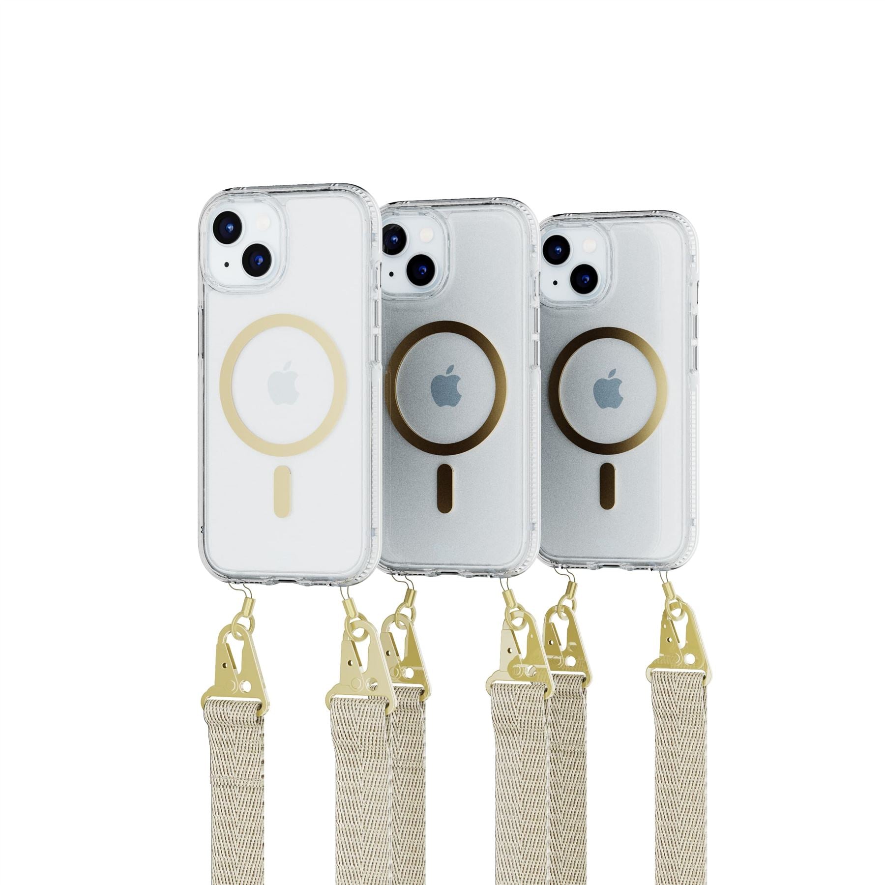 FlexQuartz - Apple iPhone 16e/15 Case MagSafe Compatible with Cross-Body - Gold