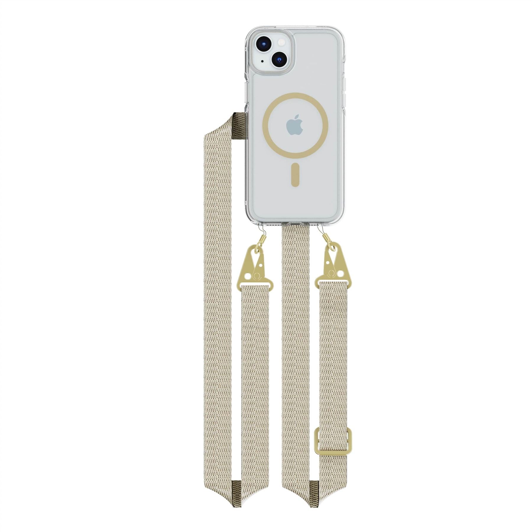 FlexQuartz - Apple iPhone 15 Plus Case MagSafe Compatible with Cross-Body - Gold
