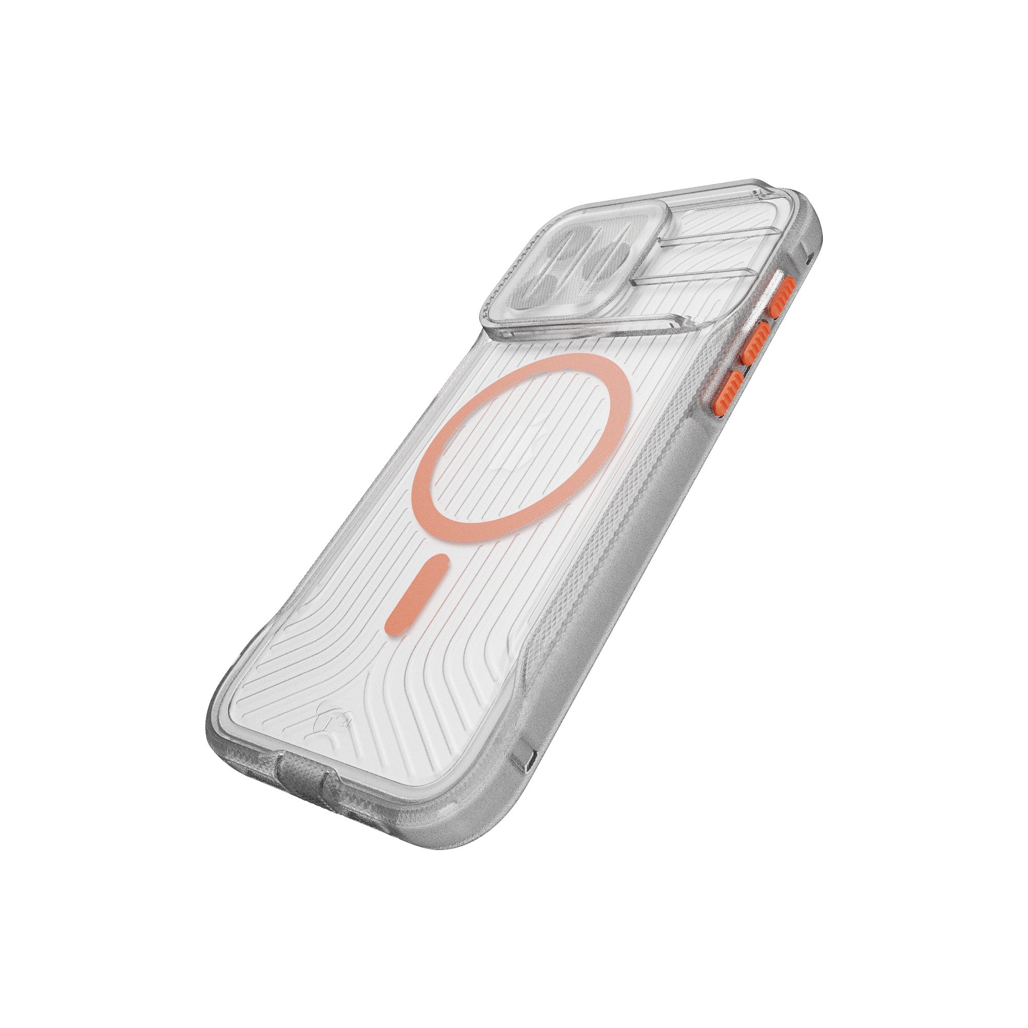 EvoMax MagSafe - Apple iPhone 15 Pro Max Case - Clear/Vivid Orange