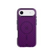 View of the back of the phone case from straight on with phone inside#color_kindred-purple