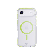 View of the back of the phone case from straight on with phone inside#color_green-glow-in-the-dark-magsafe-ring