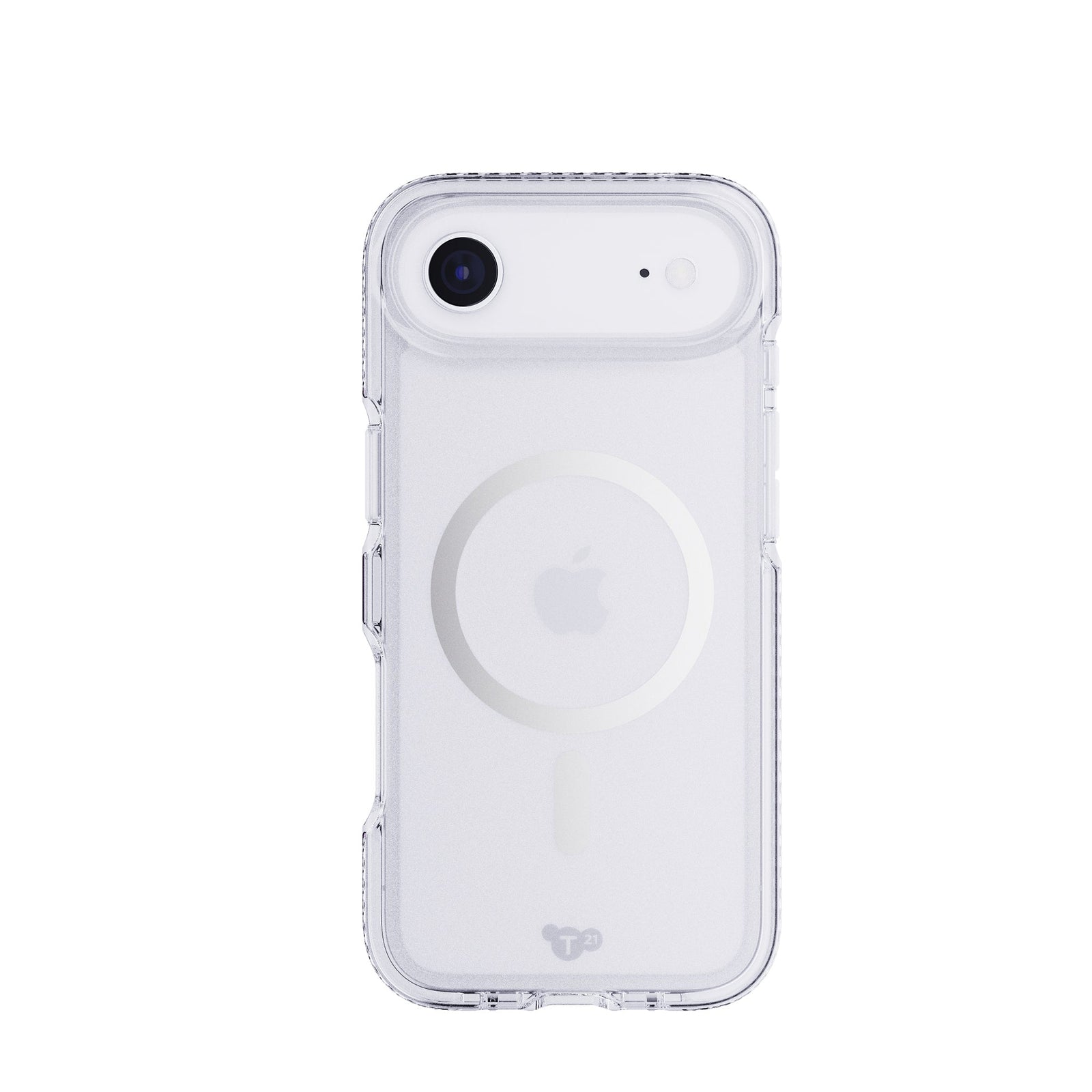 View of the back of the phone case from straight on with phone inside#color_metallic-silver