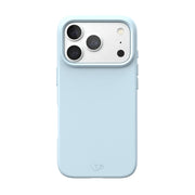 View of the back of the phone case from straight on with phone inside#color_cornflower-blue