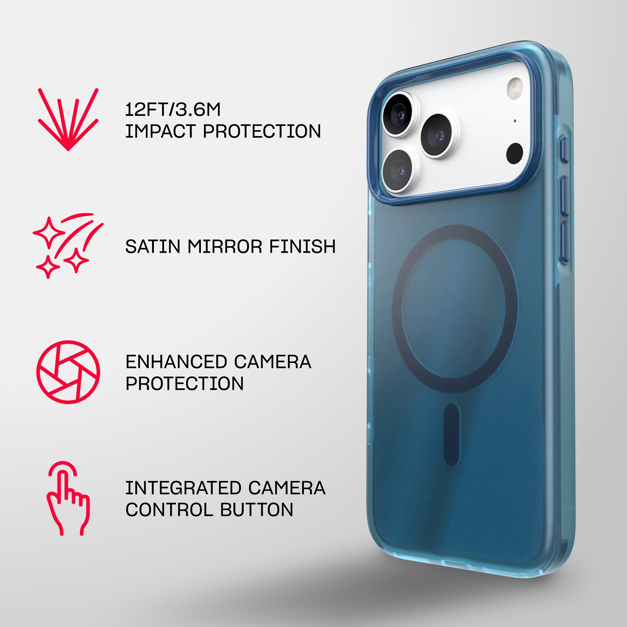 EvoPulse Satin Mirror MagSafe - Apple iPhone 18 Pro Max/17 Pro Max Case - Deep Sea