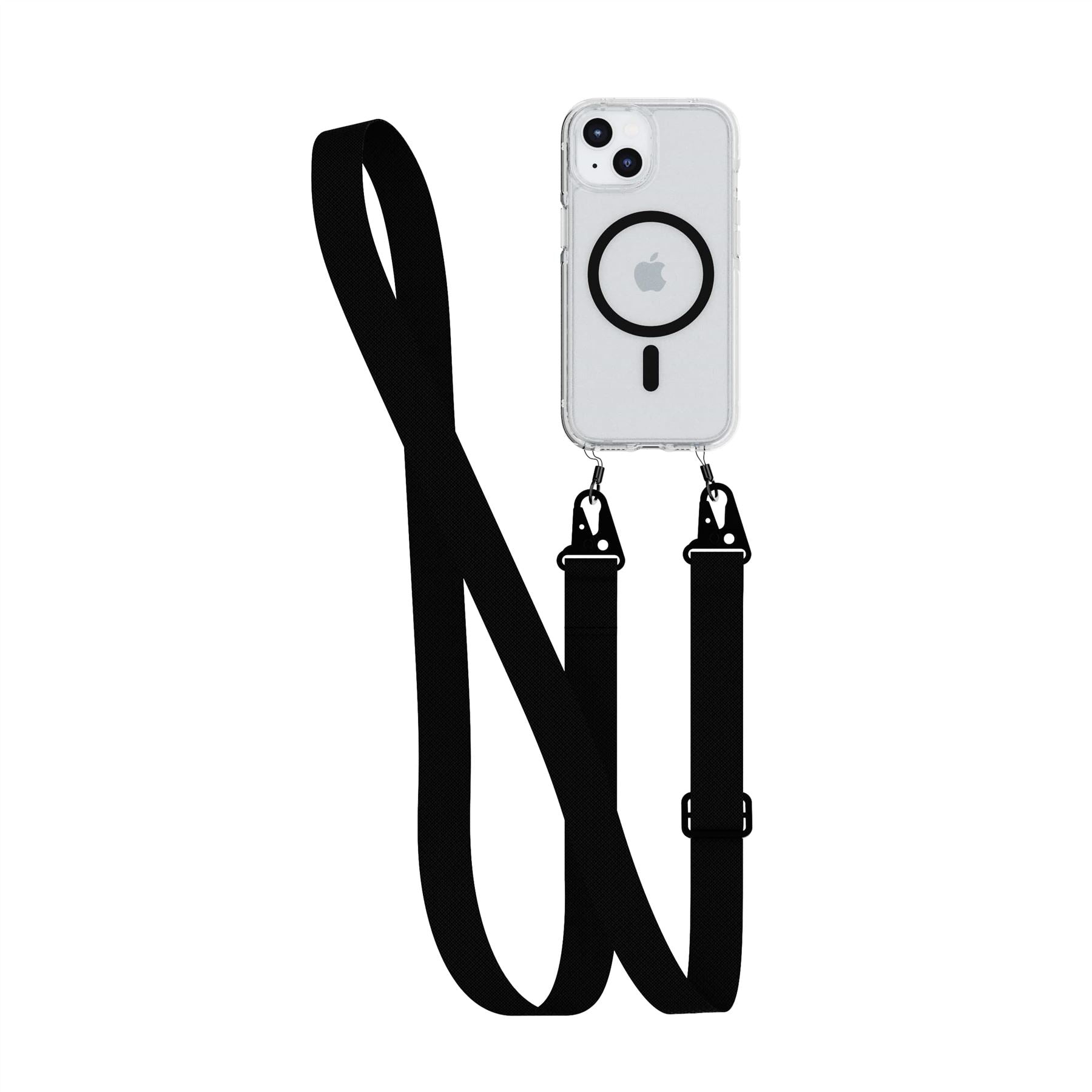 FlexQuartz - Apple iPhone 16e/15 Case MagSafe Compatible with Cross-Body - Black