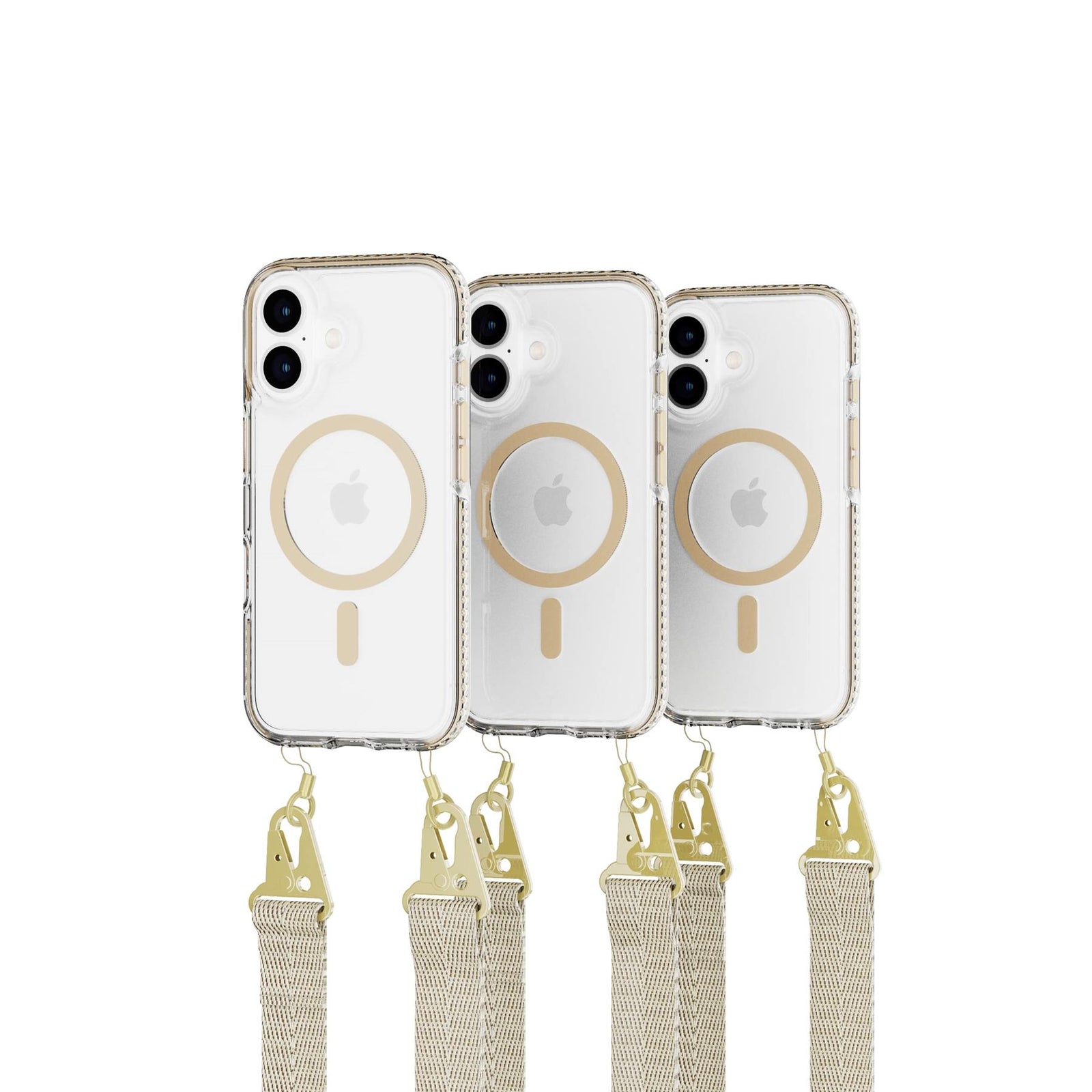 EvoCrystal - Apple iPhone 16 Case with Cross-Body - Gold