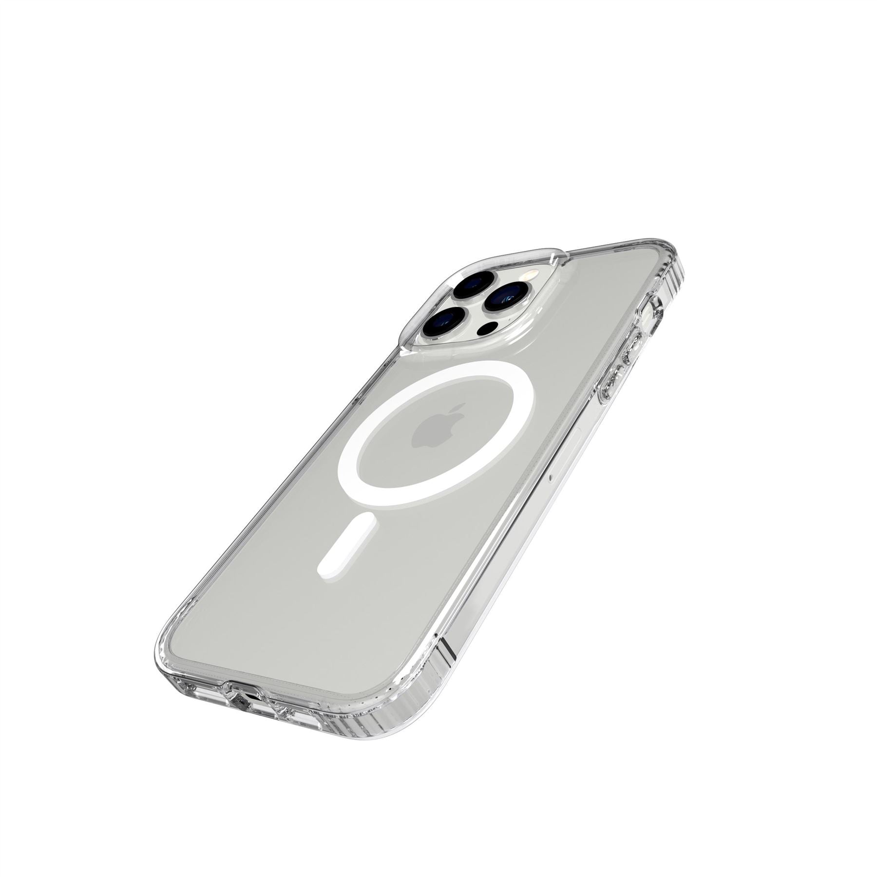 Custodia NALIA Per IPhone 14 Pro Max – Cover Rigida Con Retro In Vetro Temperato 9H E Bumper In Silicone Trasparente, Effetto Olografico Arcobaleno