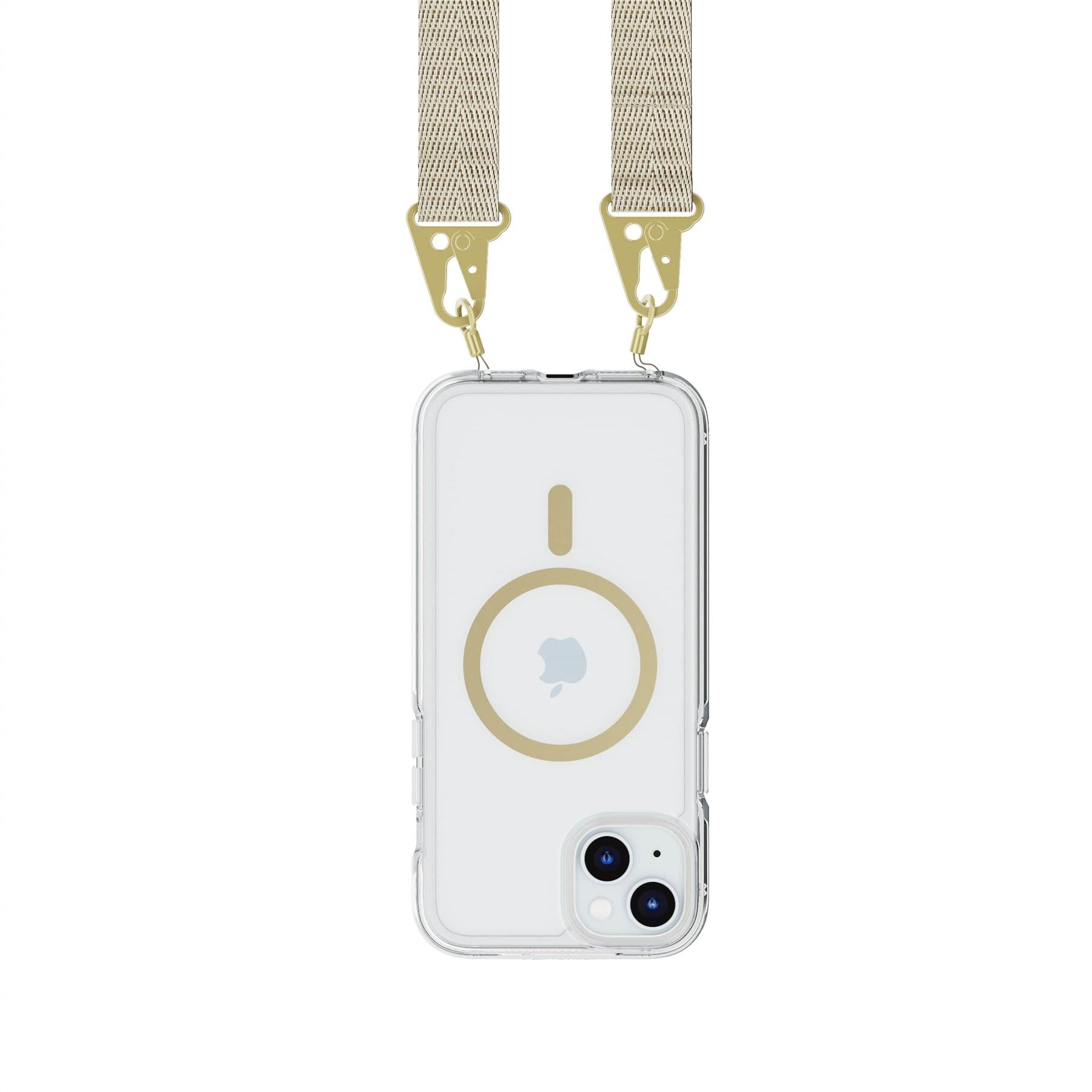 FlexQuartz - Apple iPhone 15 Plus Case MagSafe® Compatible with Cross-Body - Gold