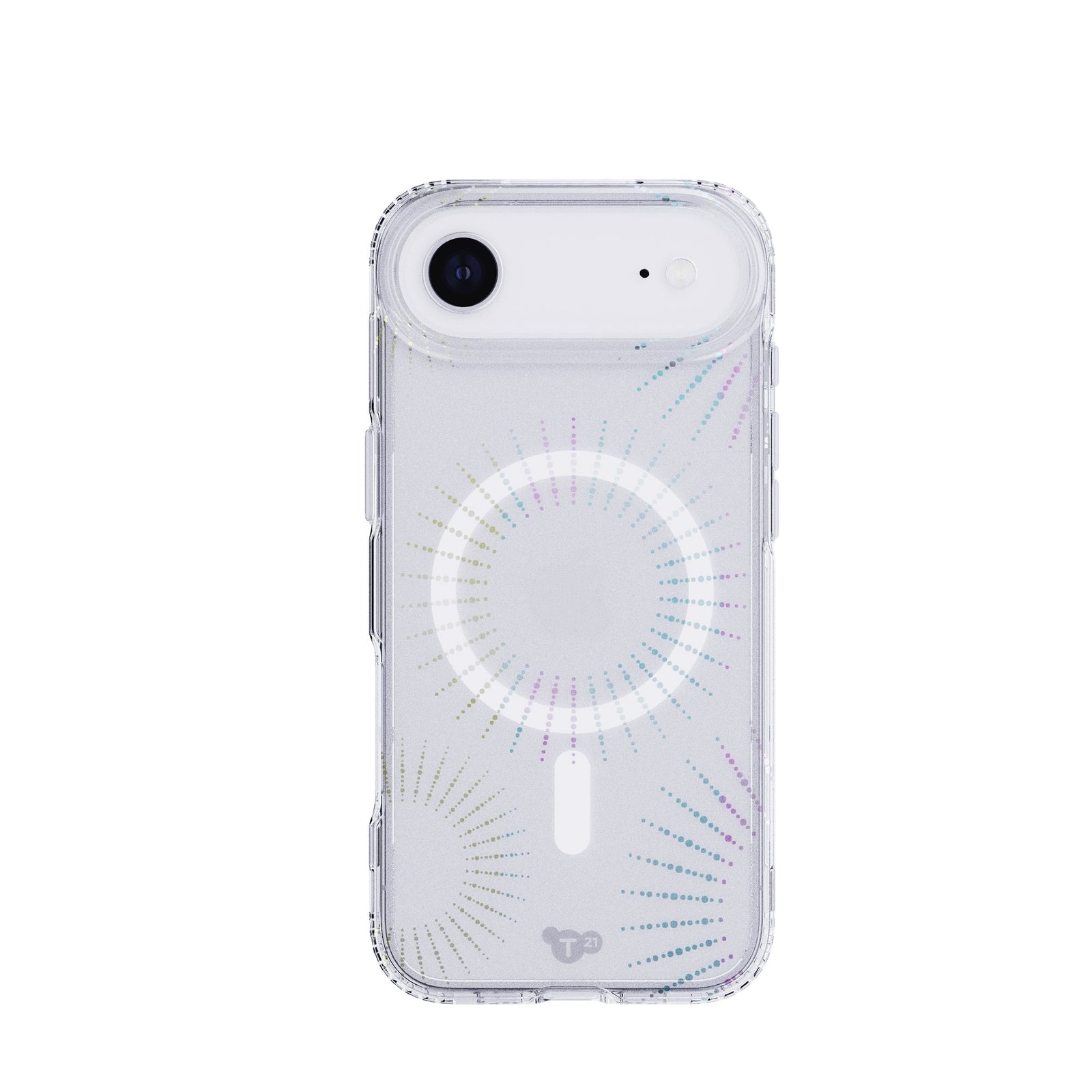 View of the back of the phone case from straight on with phone inside#color_lunar