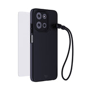 EvoLite + Tempered Glass + Lanyard - Motorola moto g stylus (2026/2025) 3-in-1 Bundle - Black