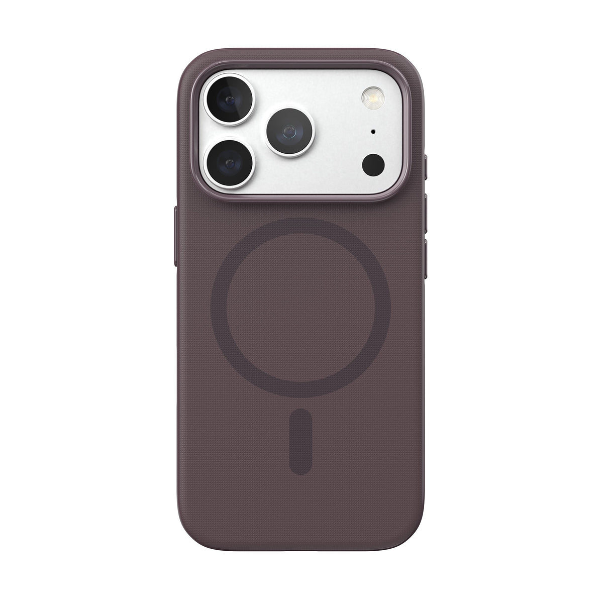 View of the back of the phone case from straight on with phone inside#color_cherry