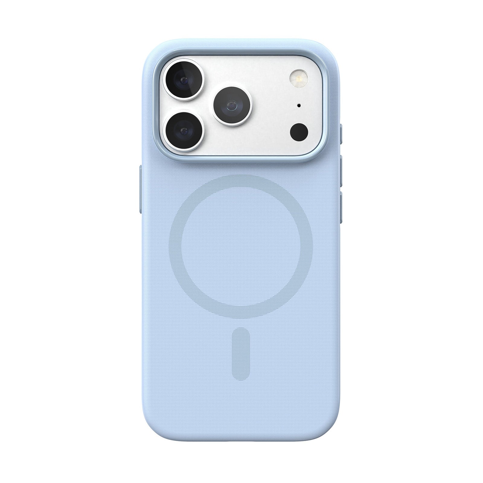 View of the back of the phone case from straight on with phone inside#color_sable