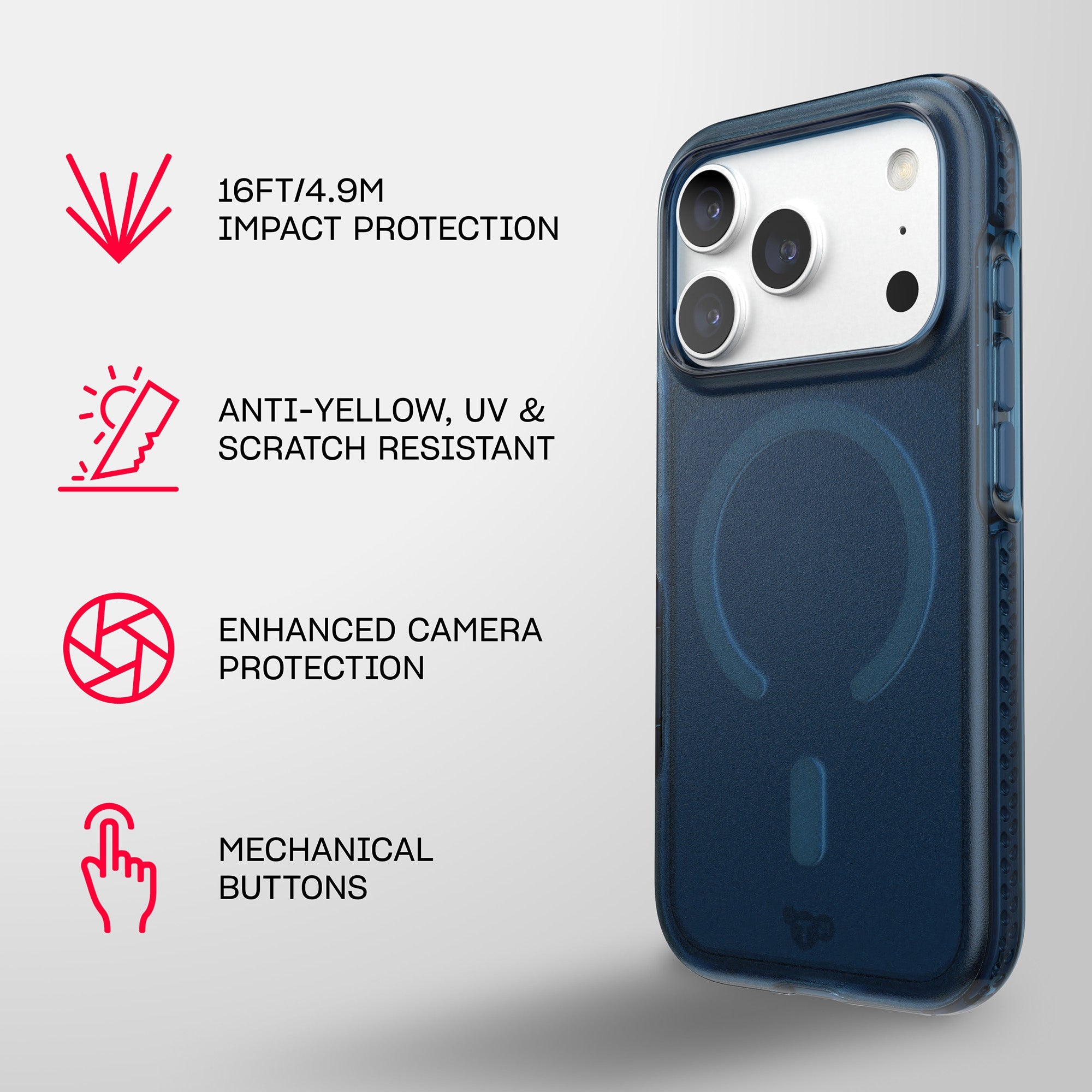 EvoCrystal Satin MagSafe - Apple iPhone 18 Pro/17 Pro Case - Deep Sea Tint