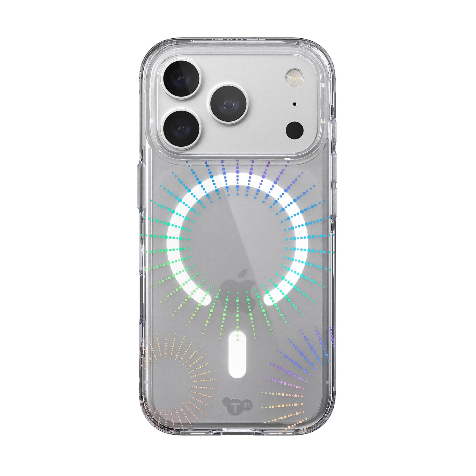 View of the back of the phone case from straight on with phone inside#color_lunar