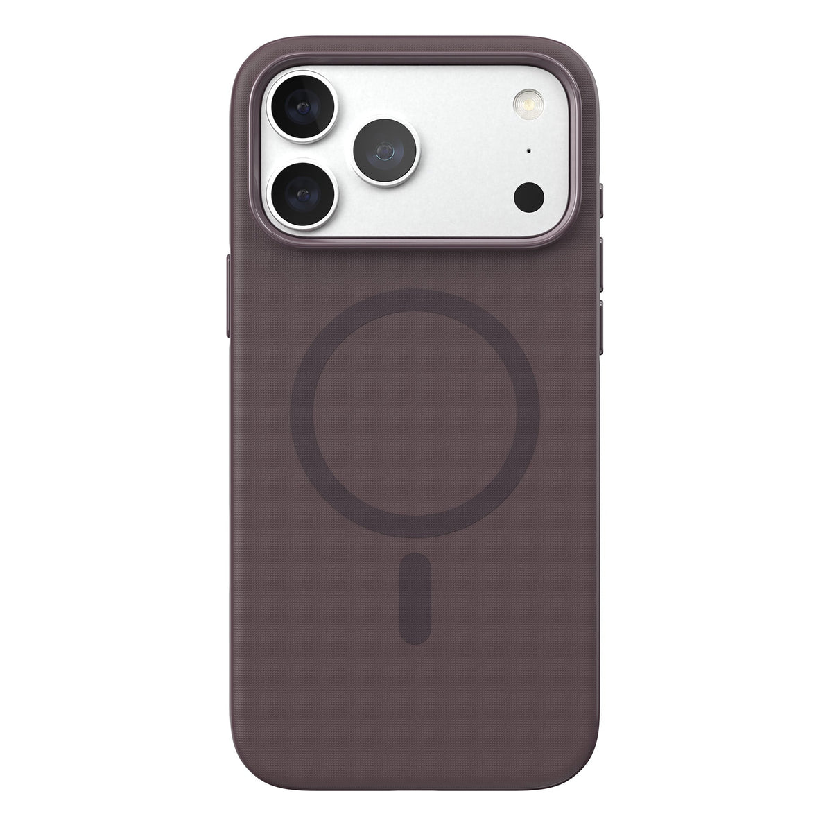 View of the back of the phone case from straight on with phone inside#color_cherry