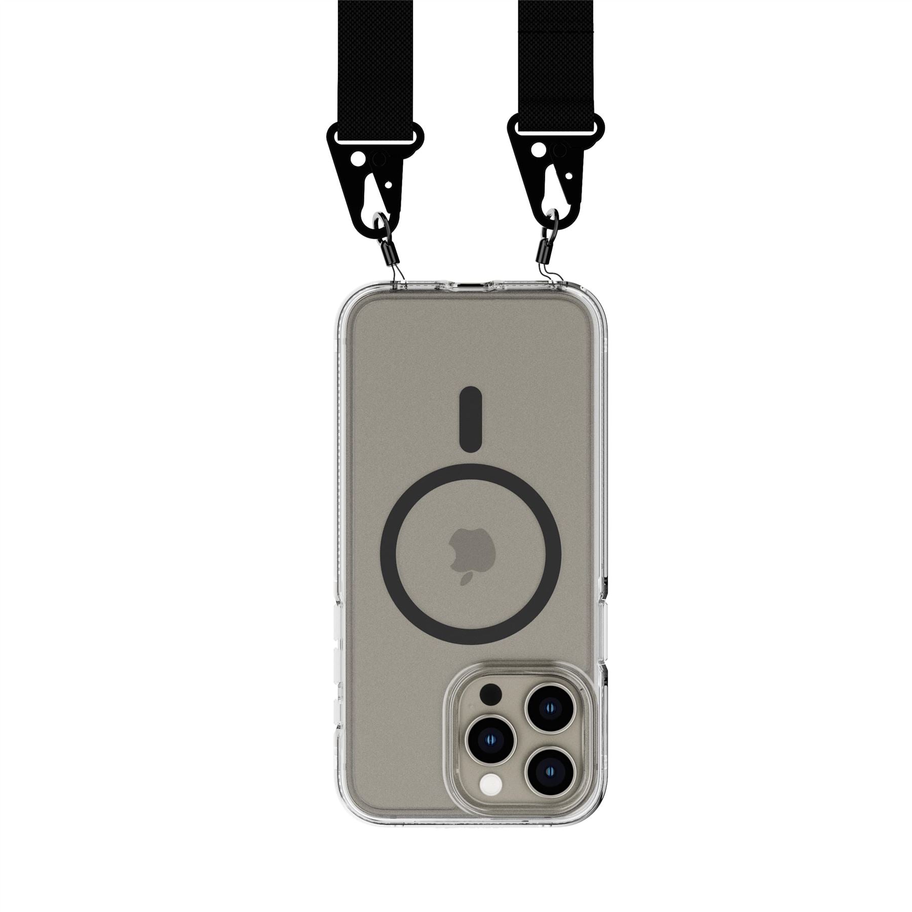 FlexQuartz - Apple iPhone 15 Pro Max Case MagSafe® Compatible with Cross-Body - Black