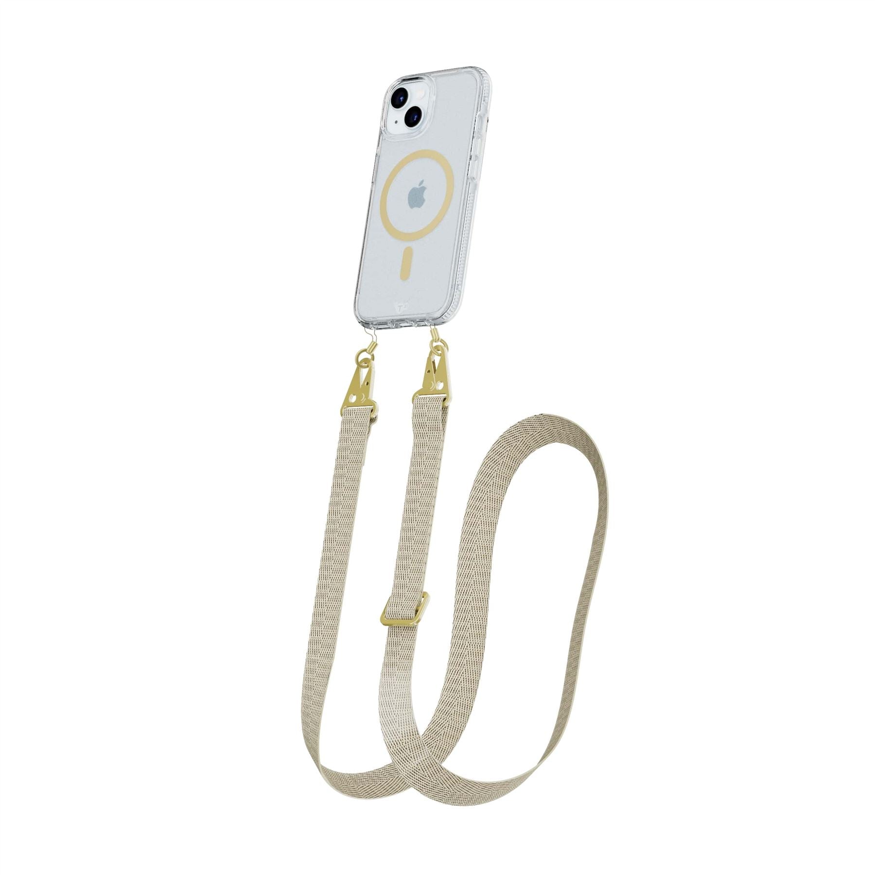 FlexQuartz - Apple iPhone 15 Plus Case MagSafe® Compatible with Cross-Body - Gold