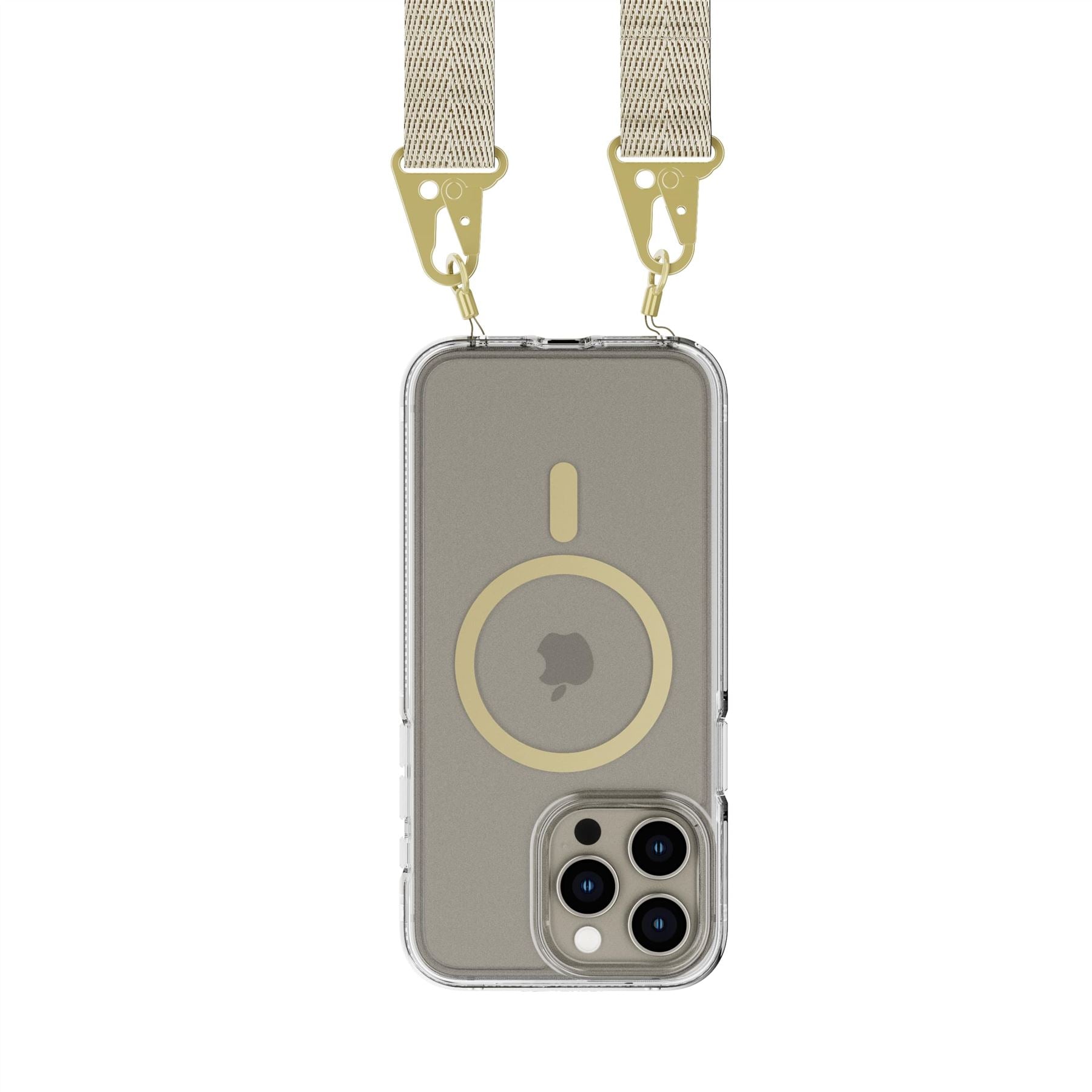 FlexQuartz - Apple iPhone 15 Pro Max Case MagSafe® Compatible with Cross-Body - Gold