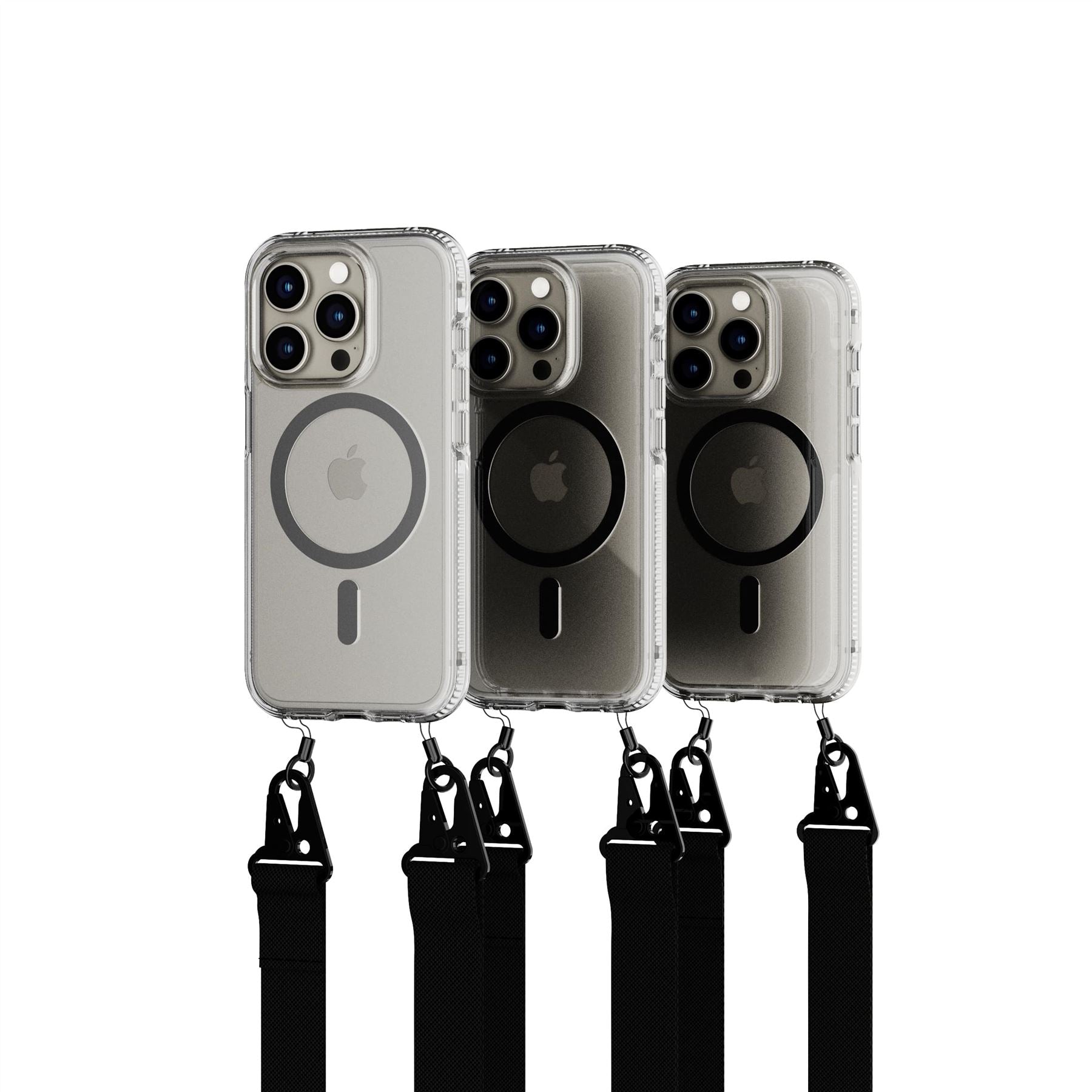 FlexQuartz - Apple iPhone 15 Pro Case MagSafe® Compatible with Cross-Body - Black